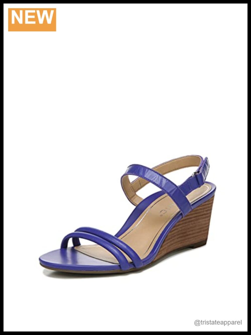 Vionic Emmy Wedge Slingback Sandals Leather Rubber Buckle